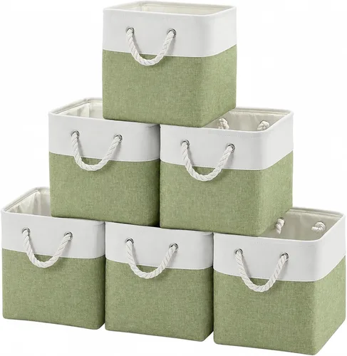 Miniatura 7 de Fabric Storage Cubes, 11 inch cube storage bin with Handles, 11x11cube storage organizer bins, Collapsible Storage Bins for Shelves and Home, Cubby