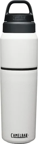 CamelBak MultiBev - Botella de agua con aislamiento de acero inoxidable y taza de viaje Blanco
