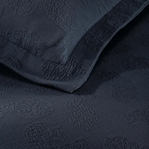 Miniatura 7 de Superior colcha de una plaza de jacquard y matelasse 100 % algodón de alta calidad, turquesa, individual, Azul marino, gemelo