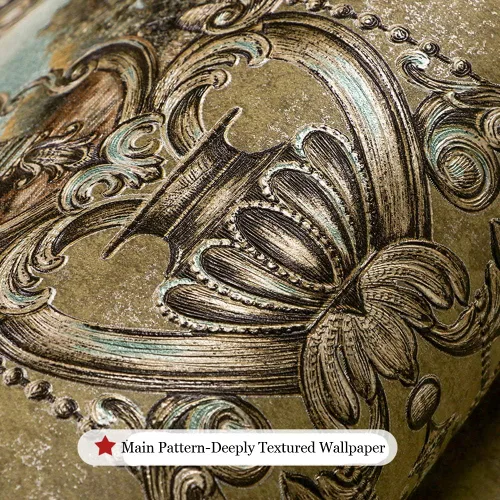 Miniatura 4 de Blooming Wall - Papel pintado de damascos vintage texturizado con patrón floral para recubrimientos de paredes, 57 pies cuadrados/rollo