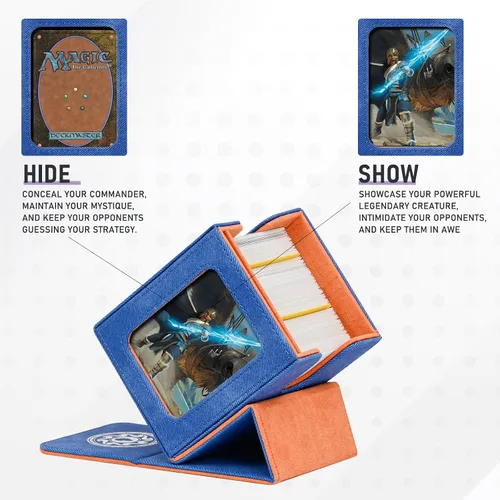 Miniatura 5 de Caja de almacenamiento de cartas Infinity Guard para MTG con pantalla para comandante para más de 100 cartas con doble funda, caja de almacenamiento