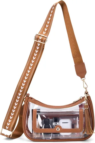 Miniatura 10 de Bolsa transparente para eventos de estadio, monederos transparentes para mujer, bandolera aprobada para estadios