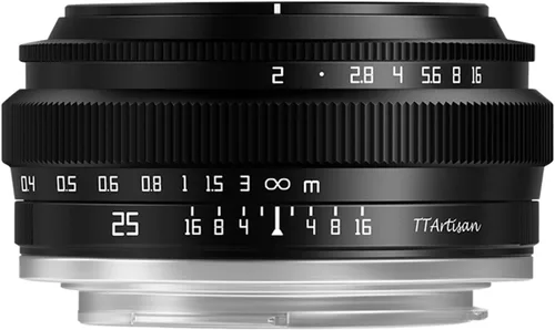 TTArtisan APS-C - Lente de cuerpo metálico F2 de 0.984 in compatible con montura Sony E, color negro