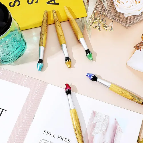 Miniatura 4 de Outus Bolígrafos de pincel de bambú con forma de pincel retráctil, novedosos, regalos de agradecimiento para profesores de arte, suministros