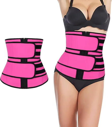 Entrenador de cintura para mujeres y hombres, moldeador de cuerpo ajustable, reductor de cintura con doble banda para el vientre