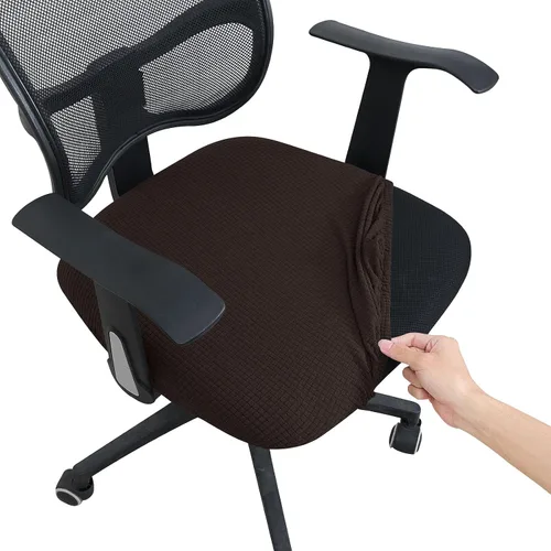 Miniatura 25 de Forcheer - Fundas elásticas para silla de oficina de Jacquard, resistentes al agua, 2 piezas para sillas de escritorio o de la computadora