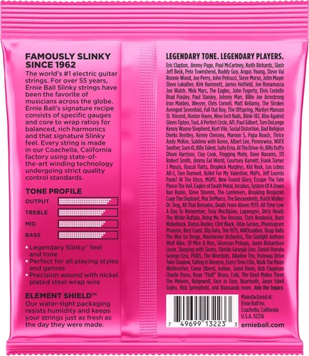Miniatura 2 de Ernie Ball Super Slinky - Cuerdas para guitarra eléctrica con envoltura de níquel, paquete de 3, calibre 9-42 (P03223)