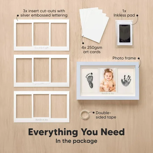 Miniatura 2 de Kit de huellas de manos y pies sin tinta, para niño, niña, recién nacido, recuerdo - Almohadilla de tinta sin desorden para huella de mano de bebé
