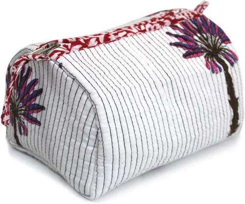Miniatura 28 de INDIAN CRAFT CASTLE ICC - Neceser de aseo resistente al agua, bolsa de cosméticos de maquillaje, contenedor de tamaño completo, organizador de Beige