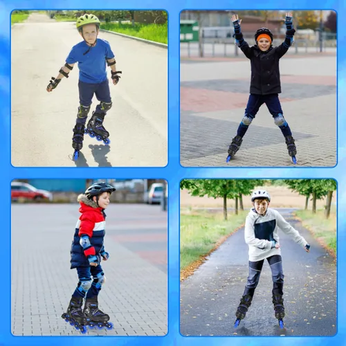 Miniatura 6 de Patines en línea para niños y niñas, jóvenes y adultos, patines de ruedas ajustables para hombres y mujeres con ruedas completas iluminadas, patines