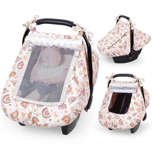 Miniatura 12 de FIOBEE Funda de asiento de automóvil para bebé, fundas de asiento de automóvil para bebés, toldo de asiento de automóvil infantil con ventana
