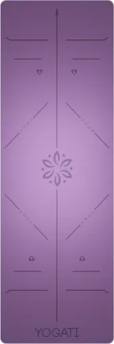 Miniatura 2 de YOGATI® Esterilla de Yoga con Correa con Líneas de Alineación. Esterilla de Entrenamiento en Casa para Mujeres, Hombres y Niños. Esterilla de Yoga