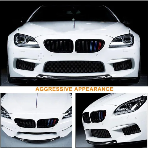 Miniatura 3 de Borde de parachoques delantero de fibra de carbono real para BMW Serie 6 F12 650i M-SPORT M Sport Coupé Convertible 2 puertas 2012-2017 salida