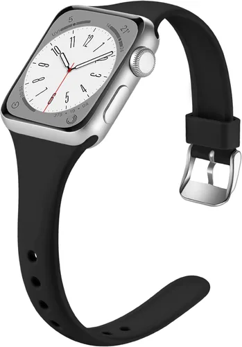 Laffav correa delgada compatible con Apple Watch de 1.57 pulgadas, 1.49 pulgadas, 1.73 pulgadas, 1.65 pulgadas para mujeres y hombres, correa de