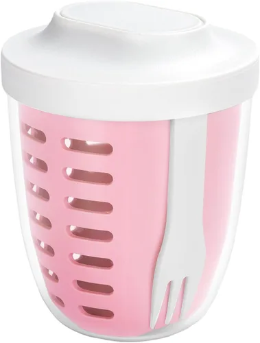 Taza portátil de almacenamiento de ensalada de frutas para picnic y fiesta con tapas y tenedor, contenedores de almacenamiento de frutas de 20 oz