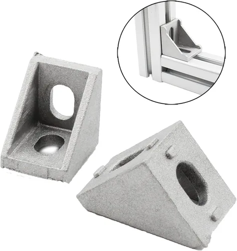 Miniatura 6 de Paquete de 10 soportes de esquina de perfil de aluminio, cierre de junta de ángulo recto en forma de L, conector para perfil de extrusión