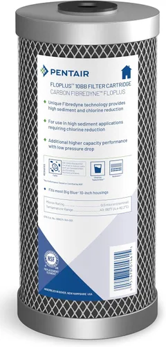 Miniatura 8 de Pentair Pentek FloPlus-20 Filtro de agua de carbono, 20 pulgadas, cartucho de repuesto de bloque de carbono moldeado modificado para toda la casa