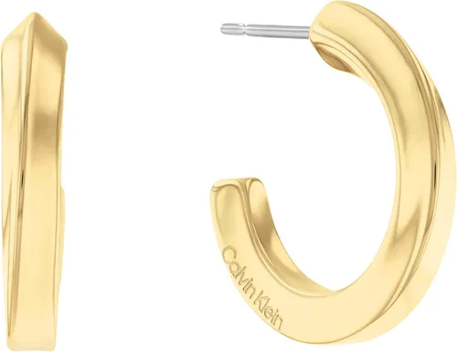 Calvin Klein - Aretes de aro de acero inoxidable para mujer elegancia escultural elegante con un toque femenino