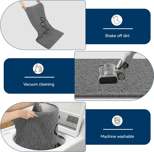 Miniatura 7 de Bcoimo Tapete súper absorbente para puerta de perro, 30 x 20 pulgadas, tapete antideslizante para patas fangosas, alfombras para mascotas para patas