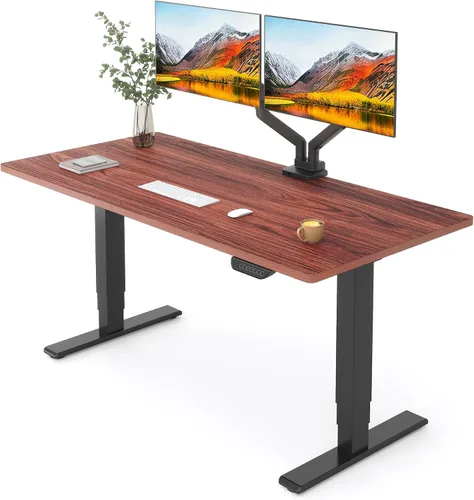 Miniatura 17 de FLEXISPOT E6 MAX - Escritorio de pie de 3 etapas de madera maciza con doble motor de 48 x 24 pulgadas, capacidad de peso de 330 libras, escritorio