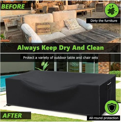 Miniatura 6 de Fundas para muebles de patio impermeables, resistentes 600D, fundas para muebles de exterior para sofá seccional exterior, resistente al desgarro