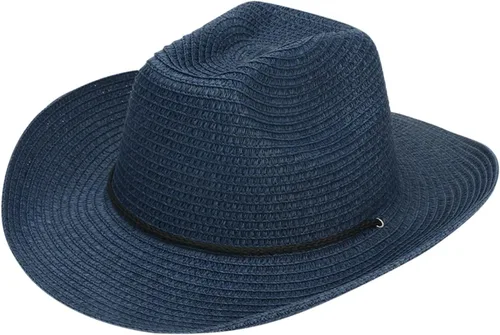 Sombrero de vaquero de paja para mujeres y hombres, estilo vintage, estilo occidental, sólido, de verano, casual, con cordón, playa, al aire libre,