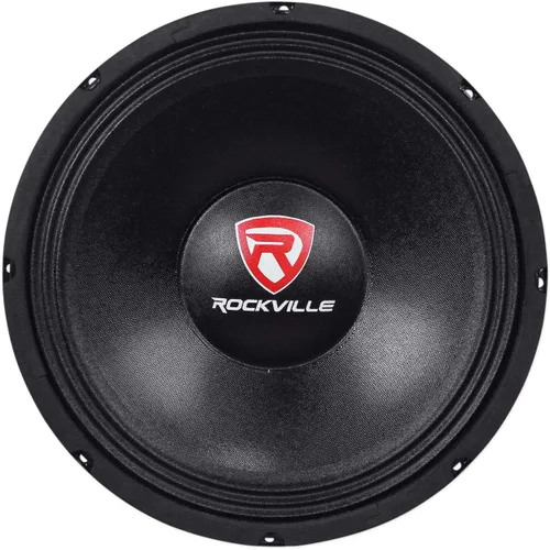 Rockville RVP12W4 600W 12" Subwoofer de DJ PA Raw de 4 ohm, cono reforzado con fibra, alta excursión, graves profundos, para actuaciones en vivo y