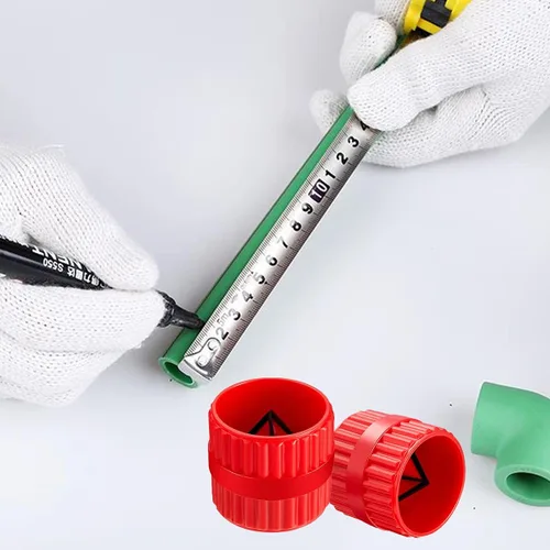 Miniatura 6 de 2 Piezas de escariador interno-externo rojo para tubos y tubos, herramienta de chaflán para tubos de PVC/PPR/Cobre/Latón/Aluminio