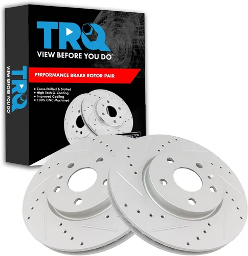 Miniatura 67 de TRQ Juego de rotores de freno de rendimiento trasero con revestimiento G premium compatible con Mazda 6 2014-2021