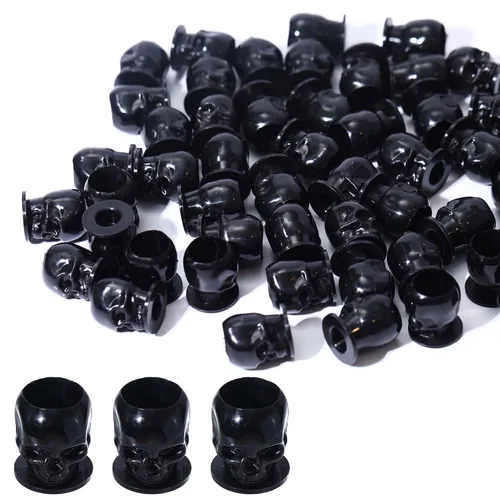 Miniatura 19 de Tapas de tinta de tatuaje, vasos desechables de tinta de tatuaje de calavera, 200 unidades, tapas de tinta de plástico para tatuajes, maquillaje