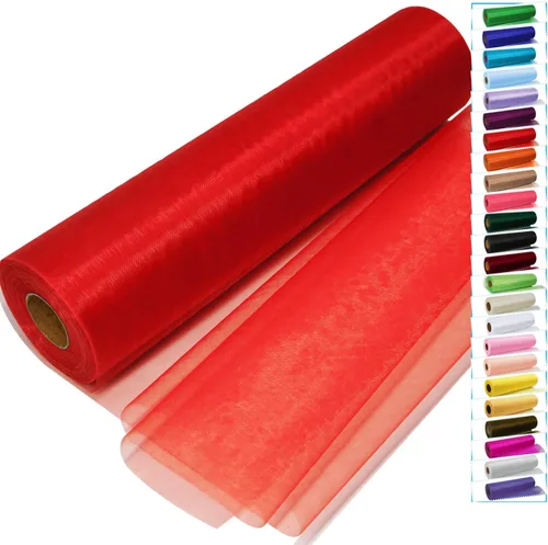 Miniatura 11 de Rollos de tela de tul negro con cristales y organza 12 pulgadas por 150 pies (45,72 m), tela transparente para manualidades, lazos de tutú