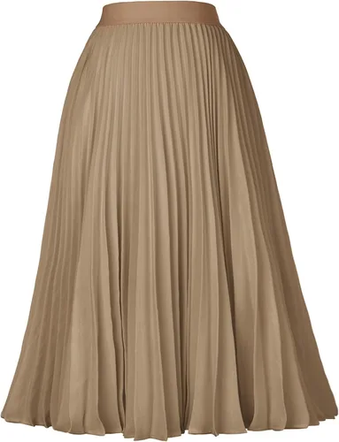 Miniatura 93 de GRACE KARIN - Falda plisada de gasa para mujer, con cintura alta y elástica, vuelo, corte acampanado y longitud por debajo de la rodilla
