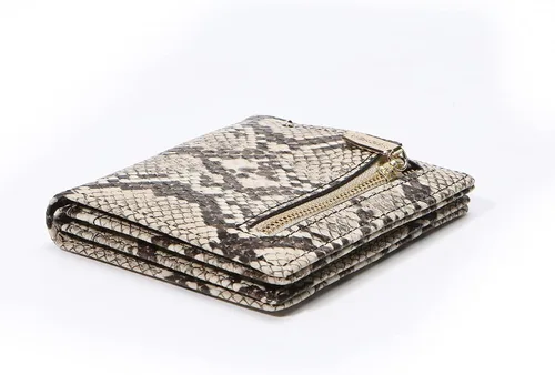 Miniatura 4 de Billetera pequeña de cuero plegable para mujer, mini monedero corto