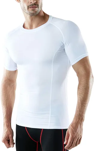 Miniatura 2 de ATHLIO Paquete de 1 o 3 camisas de compresión de manga corta para hombre camisetas de capa base deportiva camiseta de entrenamiento atlético