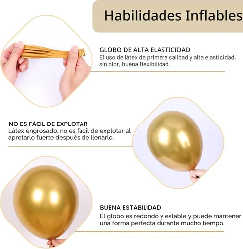 Miniatura 4 de RUBFAC 140 piezas Globos negros y dorados, globos de látex con confeti de estrella en negro y oro metálico de 5, 10, 12, 18 pulgadas para 2026, Año