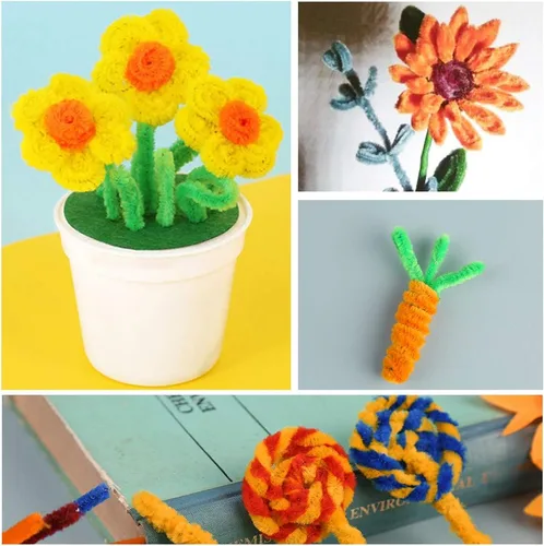 Miniatura 7 de 100 piezas de limpiadores de tuberías con tallo de chenilla, juego de limpiadores de tubería naranja para manualidades y decoraciones DIY, tallos