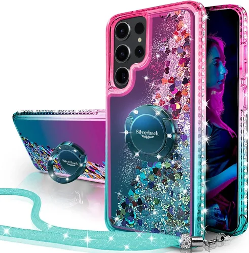 Miniatura 14 de Silverback Funda protectora delgada para Samsung Galaxy S22 Ultra para Samsung Galaxy S22 Ultra 5G, con purpurina holográfica líquida en movimiento