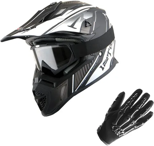 Miniatura 8 de 1Storm - Casco de motocross para adultos BMX MX ATV Dirt Bike Downhill Mountain Bike, estilo de carreras H637