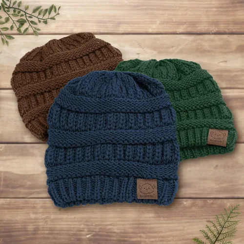 Miniatura 9 de Paquete de 3 gorros de bebé, sombreros para recién nacido, sombreros para bebé, sombreros para niña, gorro para recién nacido, gorro de invierno
