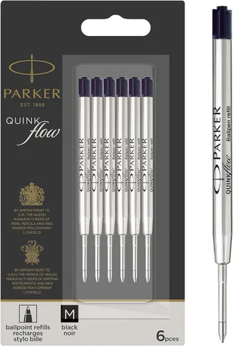 Miniatura 12 de Parker Quinkflow - Recambio de tinta para bolígrafo, punta media, color negro