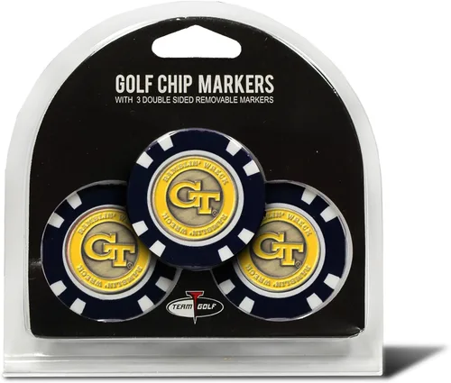 Miniatura 29 de Team Golf NCAA - Marcadores para pelotas de golf tamaño de ficha de póquer con marcadores de doble cara esmaltados más pequeños