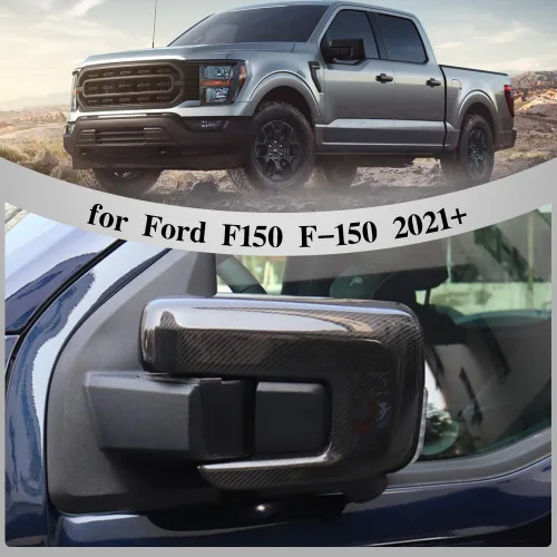 Miniatura 6 de Cubierta seca de fibra de carbono para espejo lateral Ford F150 F-150 Raptor R Shelby Lariat Platinum 2021 2022 2023 2024, revestimiento de espejo