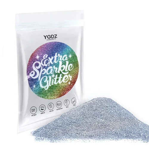 YGDZ Purpurina extrafina – 5.29 onzas / 5.29 onzas con purpurina holográfica para manualidades, arte de resina y decoración de festivales plateado