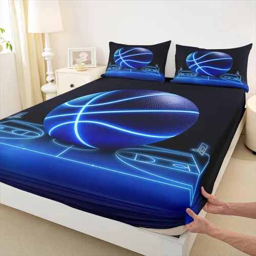 Miniatura 30 de Erosebridal Graffiti Rugby Ball Sheets for Boys Girls Colorful Rugby Helmet Fitted Sheet,Sports Kids Bedding Sets Football Game Bed Sets Twin 2 Piece