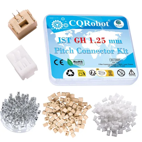 Miniatura 23 de CQRobot JST EL 4.5 mm de paso 2 pines conector electrónico IC macho, enchufes hembra carcasa y kit de terminales de crimpado en T macho/hembra. 50