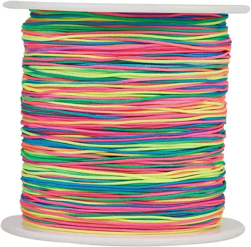 Miniatura 54 de Cordón de nailon trenzado de 150 yardas, cuerda roja de 0.020 in para pulsera, hilo de cuentas de nailon para collar Kumihimo, joyas, borlas