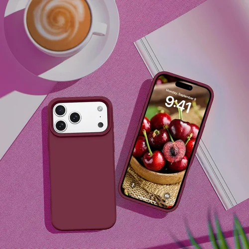 Miniatura 229 de GUAGUA Funda compatible con iPhone 17 Pro Max de 6.9 pulgadas, silicona líquida, goma de gel suave, delgada, forro de microfibra delgada
