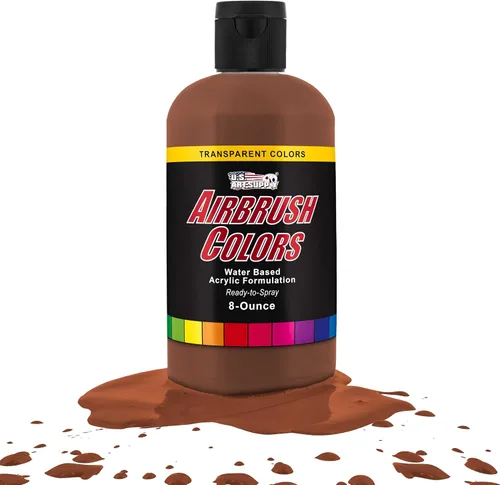 Miniatura 8 de U.S. Art Supply Pintura acrílica transparente Chartruesse para aerógrafo, 8 onzas, lista para rociar, pintura con pincel de aire para uñas, modelos