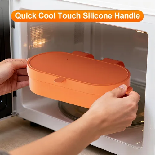 Miniatura 7 de Máquina para hacer mordeduras de huevos para microondas, olla de huevos para sándwich de desayuno, máquina de huevos para huevos revueltos, segura
