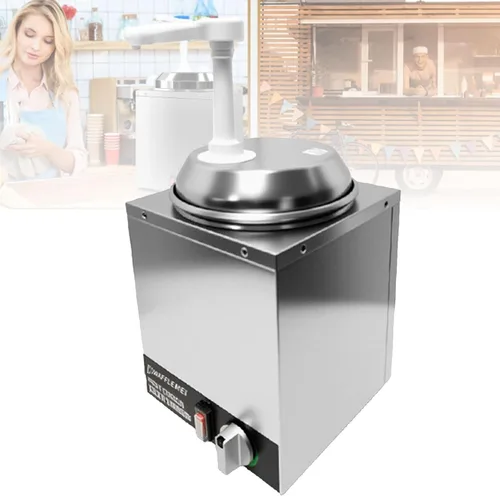 Dispensador de queso nacho con bomba, calentador de temperatura ajustable, chocolate caliente comercial, calentador eléctrico de mantequilla de maní